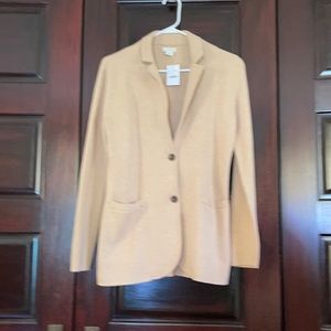 J Crew Factory Sweater Blazer, Heather Camel NWT